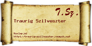 Traurig Szilveszter névjegykártya