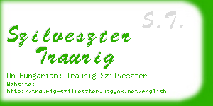 szilveszter traurig business card